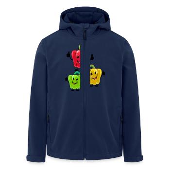 Paprika Gemüse Vegetarisch - Recycelte Männer Softshell-Jacke von Stanley/Stella - Navy - Vorne - AI Model Male 185 light (185cm)