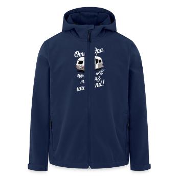 Oma und Opa – Wir reisen mit Herz und Hund - Recycelte Männer Softshell-Jacke von Stanley/Stella - Navy - Vorne - AI Model Male 185 light (185cm)