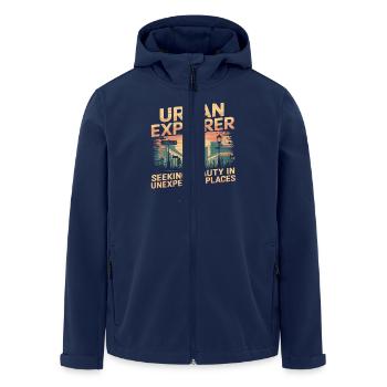 Urban Explorer Beauty In Unexpected Places - Men’s Recycled Softshell Jacket by Stanley/Stella - navy - Front - AI Model Male 185 light (185cm)