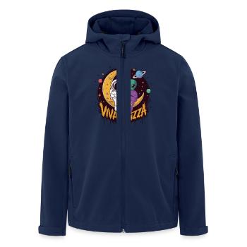 Astronaut Alien Pizza Viva La Pizza in the Universe - Men’s Recycled Softshell Jacket by Stanley/Stella - navy - Front - AI Model Male 185 light (185cm)