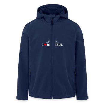 I Love Istanbul Turkey Pun Eiffel Tower Lover Pun - Men’s Recycled Softshell Jacket by Stanley/Stella - navy - Front - AI Model Male 185 light (185cm)