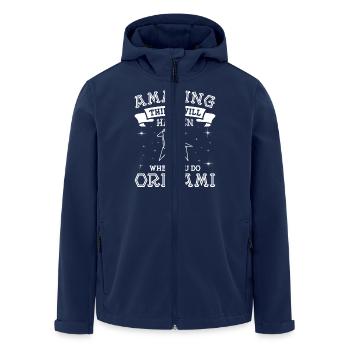 Origami japanische Papierfaltkunst - Recycelte Männer Softshell-Jacke von Stanley/Stella - Navy - Vorne - AI Model Male 185 light (185cm)