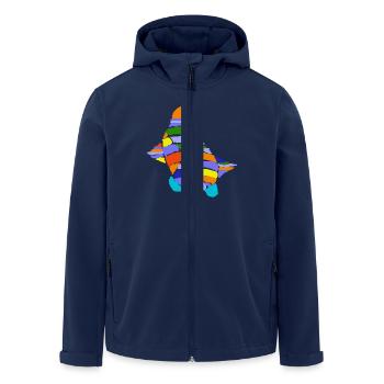 Kunst Meeresschildkröte schwimmt - Recycelte Männer Softshell-Jacke von Stanley/Stella - Navy - Vorne - AI Model Male 185 light (185cm)