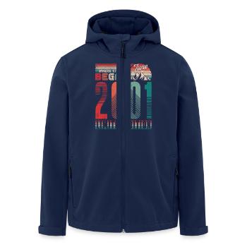 Geburtstag 2001 Jahrgang Juni Retro Geschenk - Recycelte Männer Softshell-Jacke von Stanley/Stella - Navy - Vorne - AI Model Male 185 light (185cm)