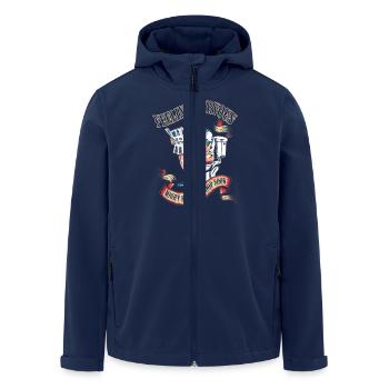 Intestin irritable Syndrome Marin Caca Humour Diarrhée - Veste softshell homme en polyester recyclé Stanley/Stella - marine - Devant - AI Model Male 185 light (185cm)