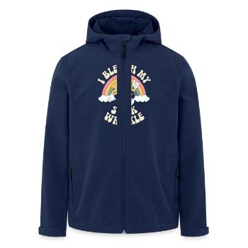 I Bleach My Stink Wrinkle, Funny Anal Bleaching - Men’s Recycled Softshell Jacket by Stanley/Stella - navy - Front - AI Model Male 185 light (185cm)