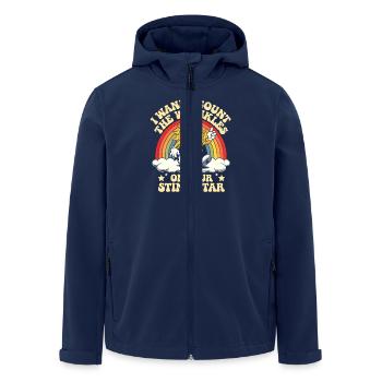 I Wanna Count The Wrinkles On Your Stink Star Anal - Men’s Recycled Softshell Jacket by Stanley/Stella - navy - Front - AI Model Male 185 light (185cm)