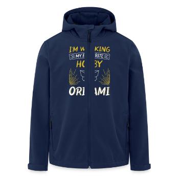 Origami japanische Papierfaltkunst - Recycelte Männer Softshell-Jacke von Stanley/Stella - Navy - Vorne - AI Model Male 185 light (185cm)