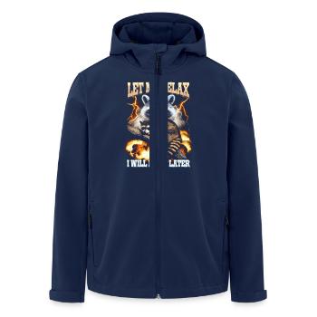 Müder schlafender Waschbär Meme, lass mich entspannen - Recycelte Männer Softshell-Jacke von Stanley/Stella - Navy - Vorne - AI Model Male 185 light (185cm)