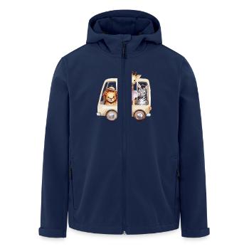 Safari adventure with funny animals on the bus - Men’s Recycled Softshell Jacket by Stanley/Stella - navy - Front - AI Model Male 185 light (185cm)