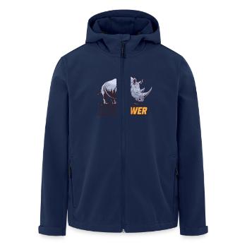 Rhino Full Power Stärke Tierische Energie - Recycelte Männer Softshell-Jacke von Stanley/Stella - Navy - Vorne - AI Model Male 185 light (185cm)