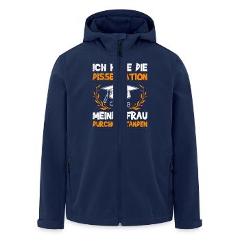 Ehemann DIE DISSERTATION MEINER FRAU Lustig - Recycelte Männer Softshell-Jacke von Stanley/Stella - Navy - Vorne - AI Model Male 185 light (185cm)