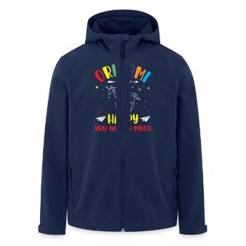 Origami japanische Papierfaltkunst - Recycelte Männer Softshell-Jacke von Stanley/Stella - Navy - Vorne - AI Model Male 185 light (185cm)