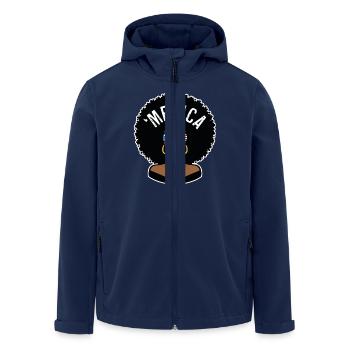 'merica Afro - Men’s Recycled Softshell Jacket by Stanley/Stella - navy - Front - AI Model Male 185 light (185cm)