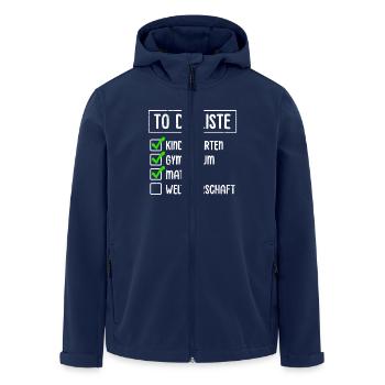 Matura Abschluss KINDERGARTEN GYMNASIUM MATURA - Recycelte Männer Softshell-Jacke von Stanley/Stella - Navy - Vorne - AI Model Male 185 light (185cm)