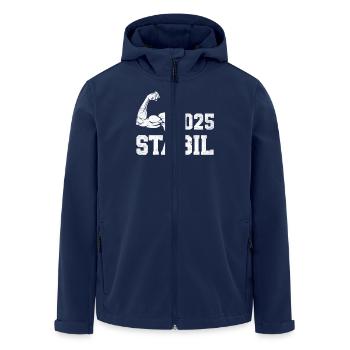Abitur Abschluss 2025 STABIL Abi Geschafft Lustig - Recycelte Männer Softshell-Jacke von Stanley/Stella - Navy - Vorne - AI Model Male 185 light (185cm)