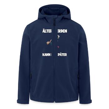 I can get older later – stylish senior citizen - Men’s Recycled Softshell Jacket by Stanley/Stella - navy - Front - AI Model Male 185 light (185cm)