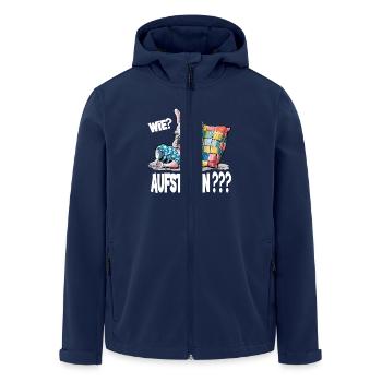 French Bulldog: How? Stand up??? - Men’s Recycled Softshell Jacket by Stanley/Stella - navy - Front - AI Model Male 185 light (185cm)