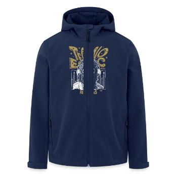 Affenenergie T-Shirt: Spüre den Techno-Vibe - Recycelte Männer Softshell-Jacke von Stanley/Stella - Navy - Vorne - AI Model Male 185 light (185cm)