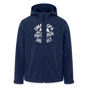 Oma und Opa entdecken die Welt - Recycelte Männer Softshell-Jacke von Stanley/Stella - Navy - Vorne - AI Model Male 185 light (185cm)