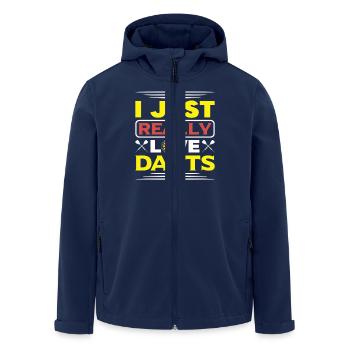 Dart Dartspieler Dartspiel Herren - Recycelte Männer Softshell-Jacke von Stanley/Stella - Navy - Vorne - AI Model Male 185 light (185cm)