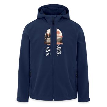 Der Weg ist das Ziel - Recycelte Männer Softshell-Jacke von Stanley/Stella - Navy - Vorne - AI Model Male 185 light (185cm)