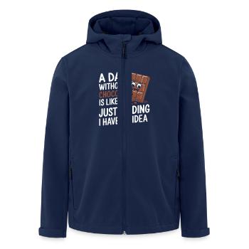 Chocolate - Men’s Recycled Softshell Jacket by Stanley/Stella - navy - Front - AI Model Male 185 light (185cm)
