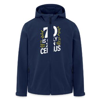 70 c’est 21 en degrés Celsius 70e anniversaire - Veste softshell homme en polyester recyclé Stanley/Stella - marine - Devant - AI Model Male 185 light (185cm)