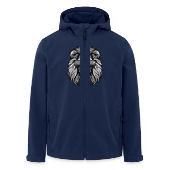 Lion Head Portrait Cool - Men’s Recycled Softshell Jacket by Stanley/Stella - navy - Front - AI Model Male 185 light (185cm)