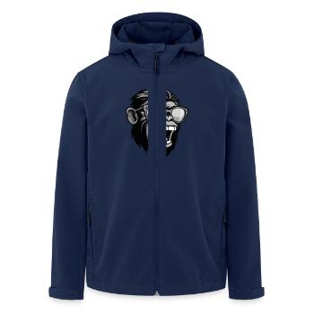 Monkey Head Portrait Funny - Men’s Recycled Softshell Jacket by Stanley/Stella - navy - Front - AI Model Male 185 light (185cm)