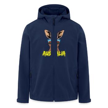 Cool kangaroo with sunglasses Australia motif - Men’s Recycled Softshell Jacket by Stanley/Stella - navy - Front - AI Model Male 185 light (185cm)