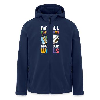 Not all classrooms have four walls - Men’s Recycled Softshell Jacket by Stanley/Stella - navy - Front - AI Model Male 185 light (185cm)