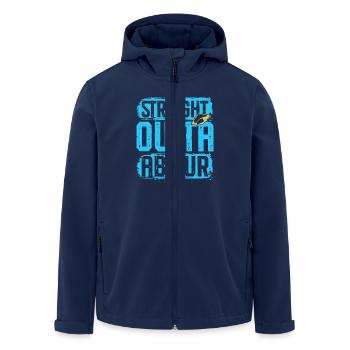 Abitur STRAIGHT OUTTA ABITUR Lustiges - Recycelte Männer Softshell-Jacke von Stanley/Stella - Navy - Vorne - AI Model Male 185 light (185cm)