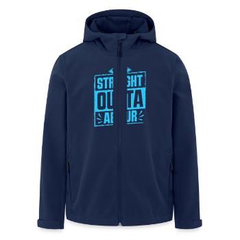 Abitur STRAIGHT OUTTA ABITUR Lustiges - Recycelte Männer Softshell-Jacke von Stanley/Stella - Navy - Vorne - AI Model Male 185 light (185cm)