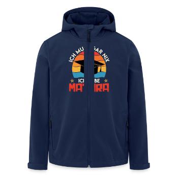 Matura Geschafft ICH MUSS GAR NIX HABE MATURA - Recycelte Männer Softshell-Jacke von Stanley/Stella - Navy - Vorne - AI Model Male 185 light (185cm)