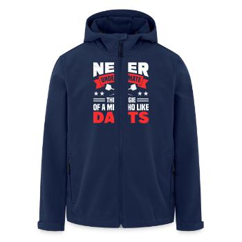 Dart Dartspieler Dartspiel Herren - Recycelte Männer Softshell-Jacke von Stanley/Stella - Navy - Vorne - AI Model Male 185 light (185cm)