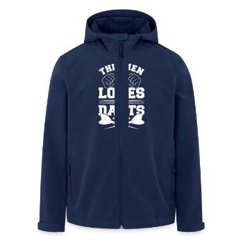 Dart Dartspieler Dartspiel Herren - Recycelte Männer Softshell-Jacke von Stanley/Stella - Navy - Vorne - AI Model Male 185 light (185cm)