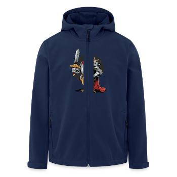 Tapferer Hahn-Ritter in mittelalterlicher Rüstung - Recycelte Männer Softshell-Jacke von Stanley/Stella - Navy - Vorne - AI Model Male 185 light (185cm)
