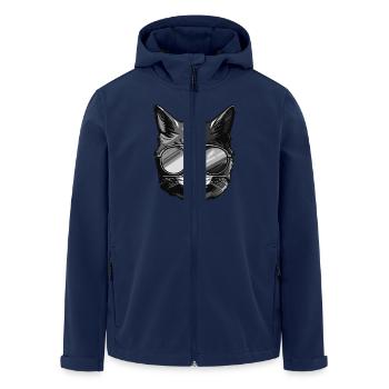 Katze Symbol Kopf Porträt Cool - Recycelte Männer Softshell-Jacke von Stanley/Stella - Navy - Vorne - AI Model Male 185 light (185cm)
