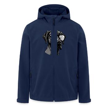 Great Dane Dog Head Portrait Cool - Men’s Recycled Softshell Jacket by Stanley/Stella - navy - Front - AI Model Male 185 light (185cm)