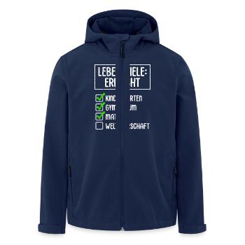 Matura Abschluss KINDERGARTEN GYMNASIUM MATURA - Recycelte Männer Softshell-Jacke von Stanley/Stella - Navy - Vorne - AI Model Male 185 light (185cm)