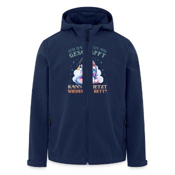 Abitur HAB ABI GESCHAFFT DARF ICH WIEDER INS BETT - Recycelte Männer Softshell-Jacke von Stanley/Stella - Navy - Vorne - AI Model Male 185 light (185cm)