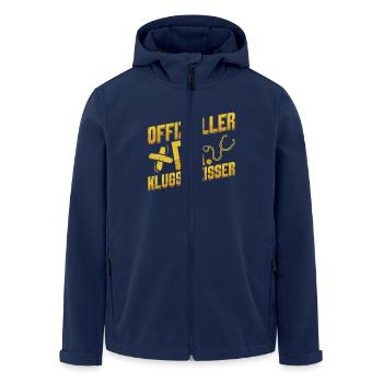 Doktortitel OFFIZIELLER DR. KLUGSCHEIßER Lustiges - Recycelte Männer Softshell-Jacke von Stanley/Stella - Navy - Vorne - AI Model Male 185 light (185cm)