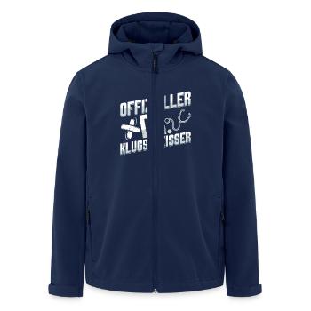 Doktortitel OFFIZIELLER DR. KLUGSCHEIßER Lustiges - Recycelte Männer Softshell-Jacke von Stanley/Stella - Navy - Vorne - AI Model Male 185 light (185cm)