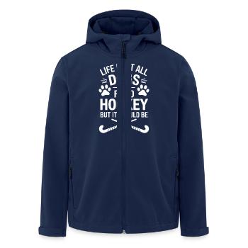 Field Hockey Saying Dogs Funny Field Hockey Gift - Men’s Recycled Softshell Jacket by Stanley/Stella - navy - Front - AI Model Male 185 light (185cm)
