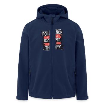 Pole Dance Is Cheaper Than Therapy - Recycelte Männer Softshell-Jacke von Stanley/Stella - Navy - Vorne - AI Model Male 185 light (185cm)