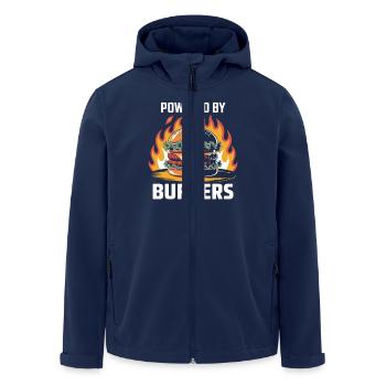 Powered by Burgers – Chemise Grill & Fast Food - Veste softshell homme en polyester recyclé Stanley/Stella - marine - Devant - AI Model Male 185 light (185cm)