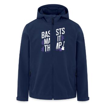 Bass, Guitarist, Musician, Gear, Funk, Rock, Jazz - Men’s Recycled Softshell Jacket by Stanley/Stella - navy - Front - AI Model Male 185 light (185cm)