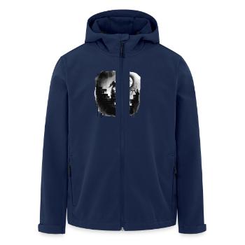 Mädchen Auf Einer Mauer Unter Vollmond - Recycelte Männer Softshell-Jacke von Stanley/Stella - Navy - Vorne - AI Model Male 185 light (185cm)