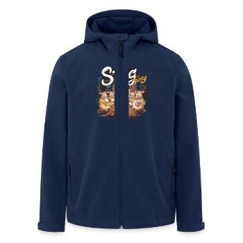 Lustige Hirsch-Junggesellenabschied Illustration - Recycelte Männer Softshell-Jacke von Stanley/Stella - Navy - Vorne - AI Model Male 185 light (185cm)